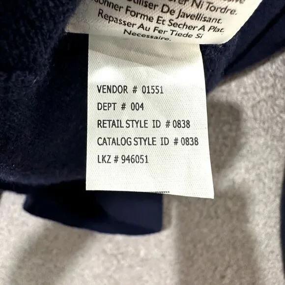 Eddie Bauer Pullover Sweater Men XXL Blue Lamb Wool Long Sleeve V‎ Neck Classic - Picture 12 of 13